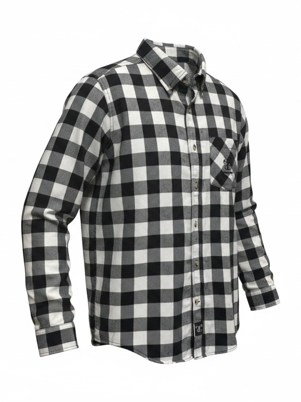 True Timber. Men's Black & White Plaid Button-Down Shirt